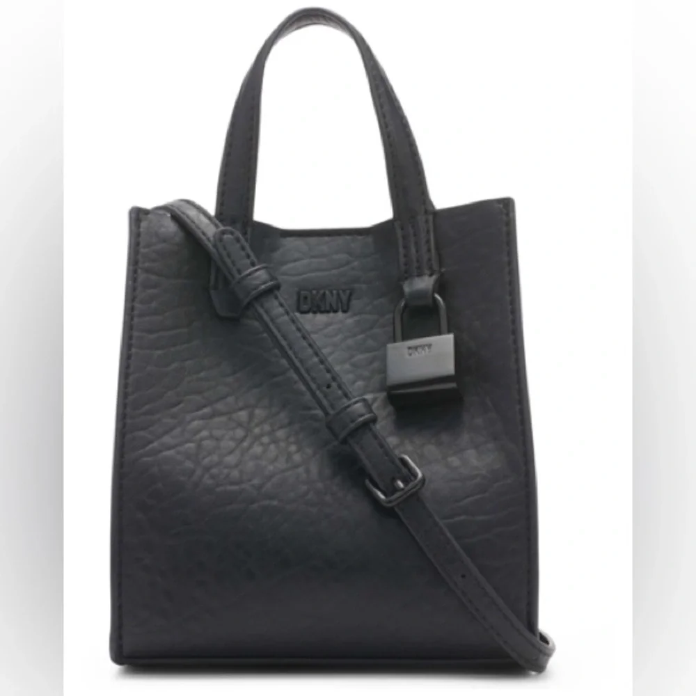DKNY Maze Mini Crossbody In Black Mini tote Black Faux leather